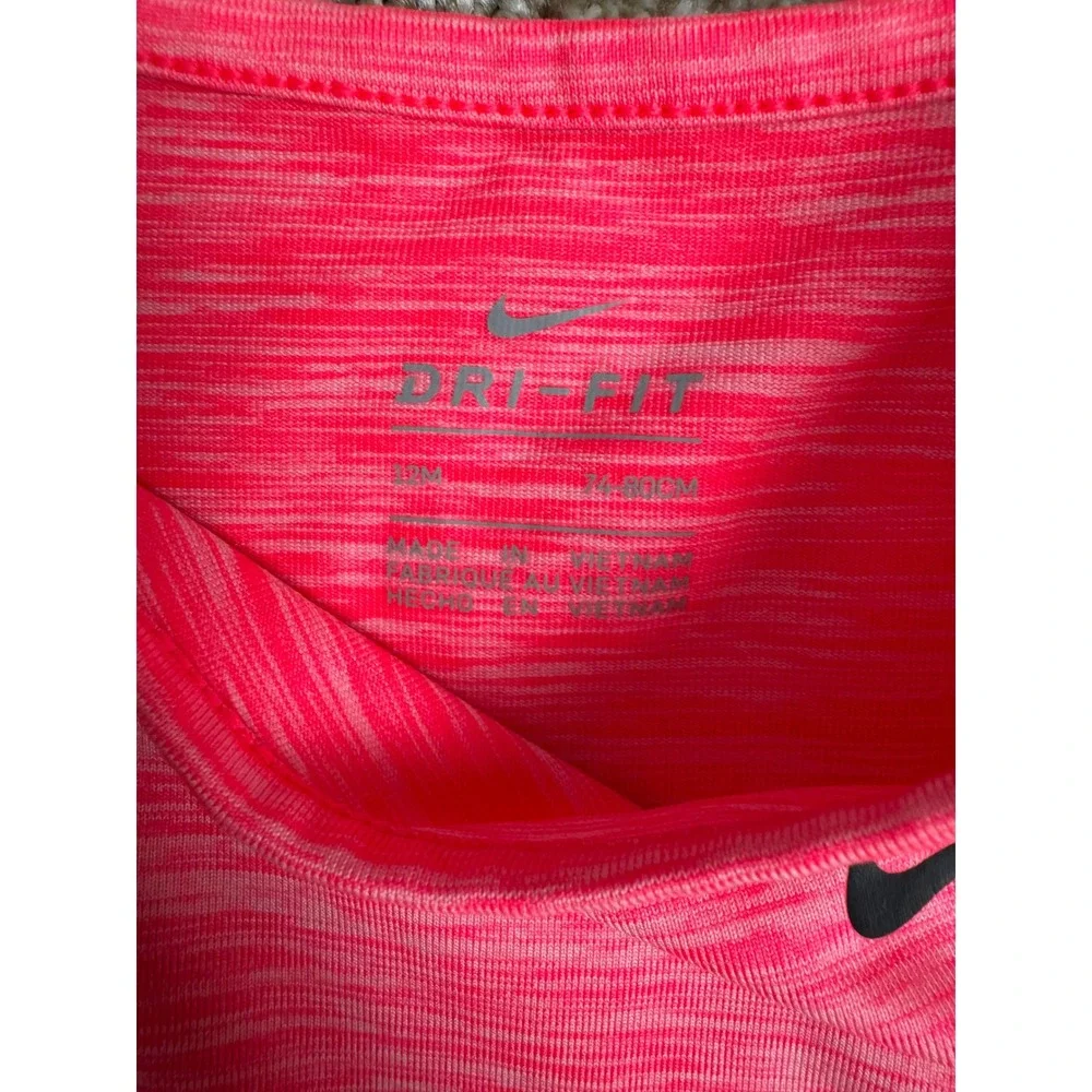 Nike Baby Girls Active Long‎ Sleeve Top Pink Dri-Fit Athletic Shirt 12 Months